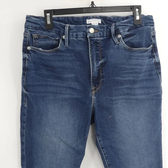 Good American Ankle Jeans Women's 14/32 Blue Skinny Stretch Denim 5-Pocket - Picture 2 of 7